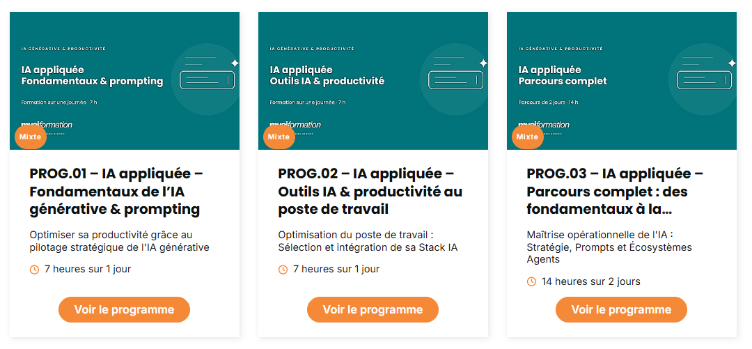 Le catalogue des formations professionnelles MyAiFormation